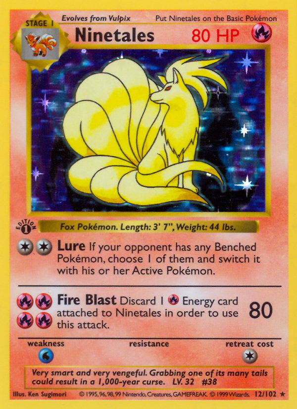Base set Holo Ninetales #12/102 first edition